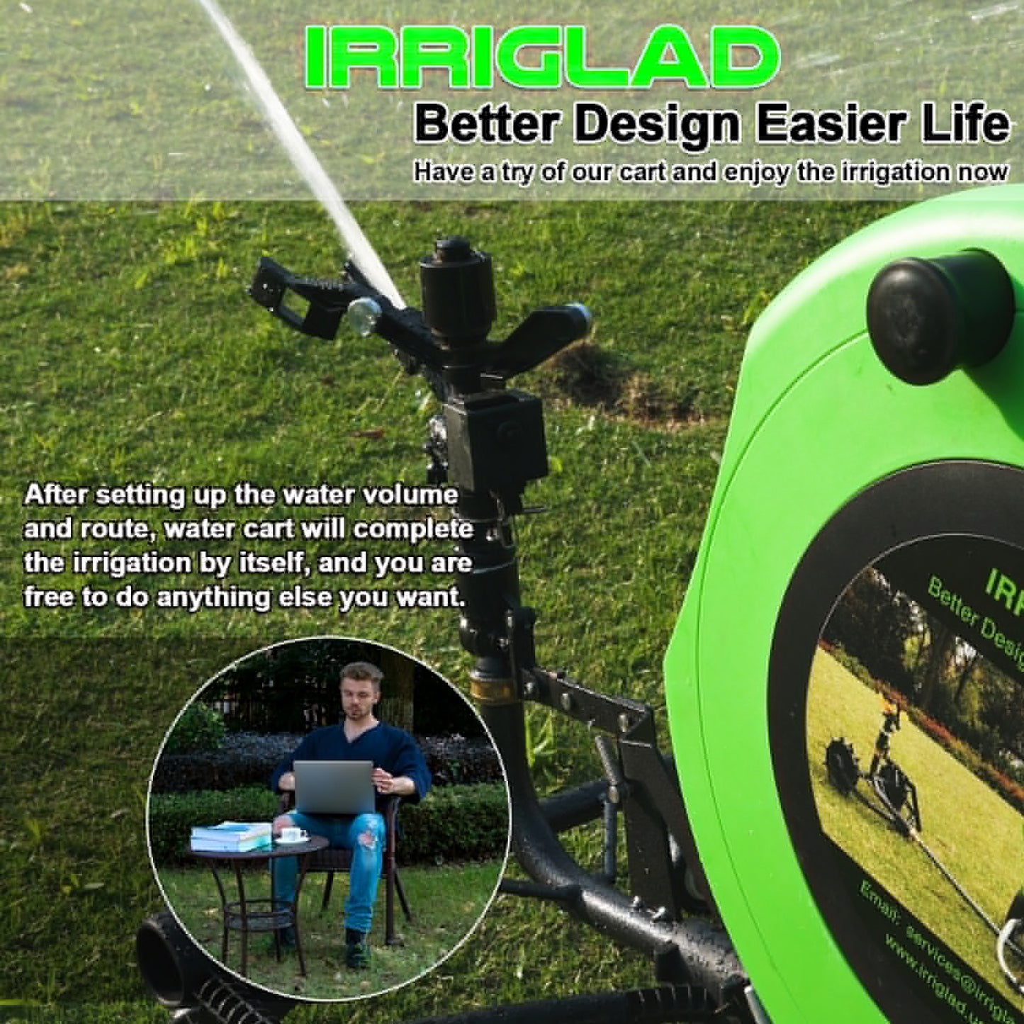 IRRIGLAD Household Use Portable Auto Watering Cart