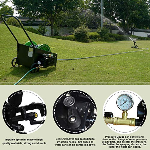 IRRIGLAD 20 Meter Manual Speed Adjustment  Water Hose Reel Cart